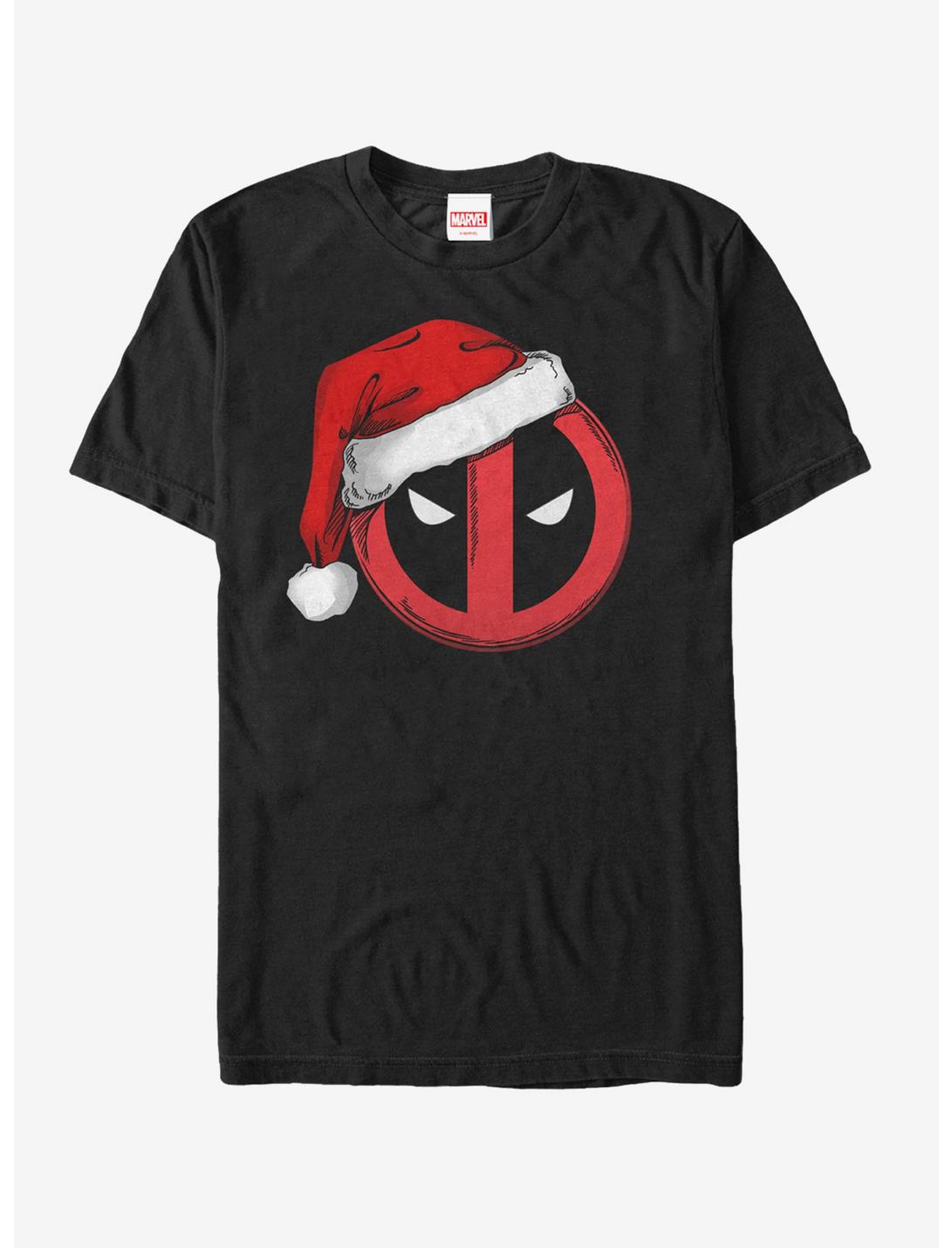 Marvel Christmas Deadpool Santa Hat T-Shirt
