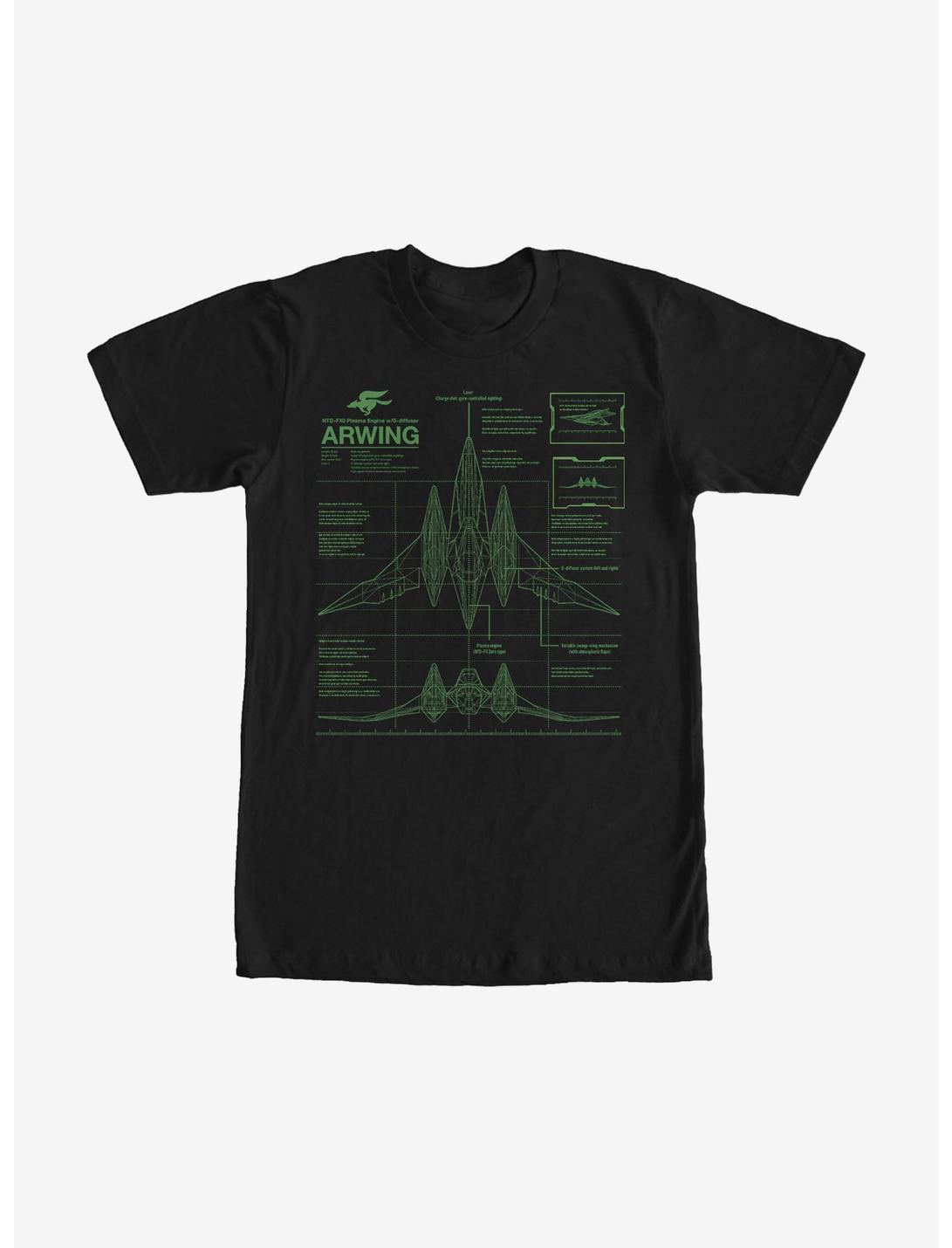 Nintendo Star Fox Arwing Schematics T-Shirt
