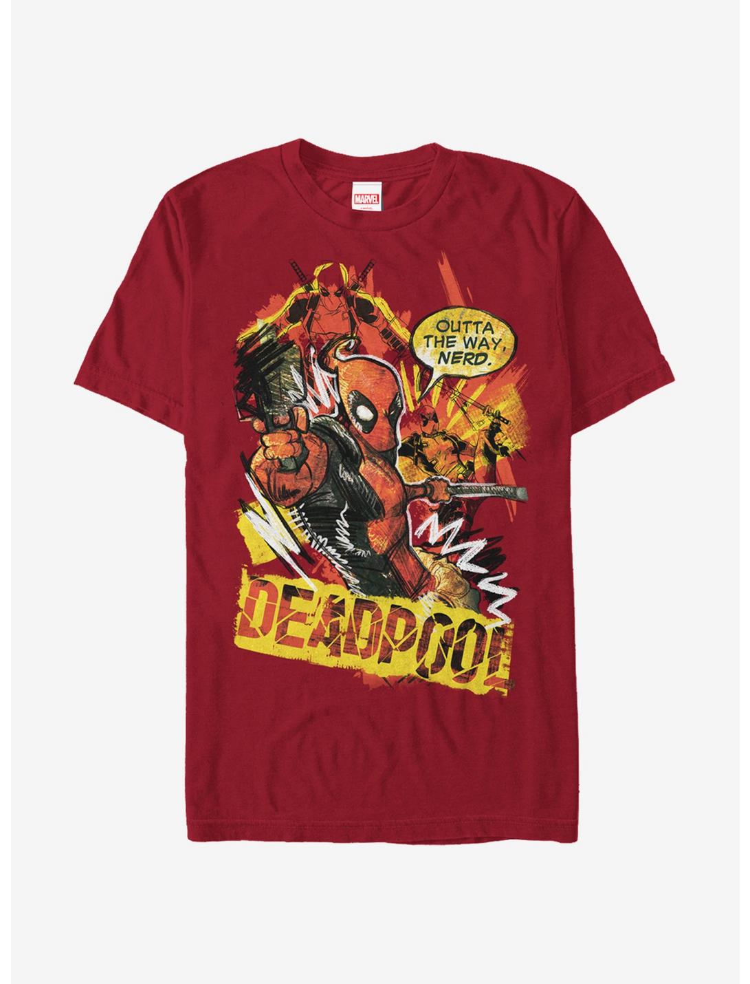 Marvel Deadpool Outta the Way Nerd T-Shirt