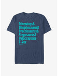 Jurassic Park Dinosaur List T-Shirt