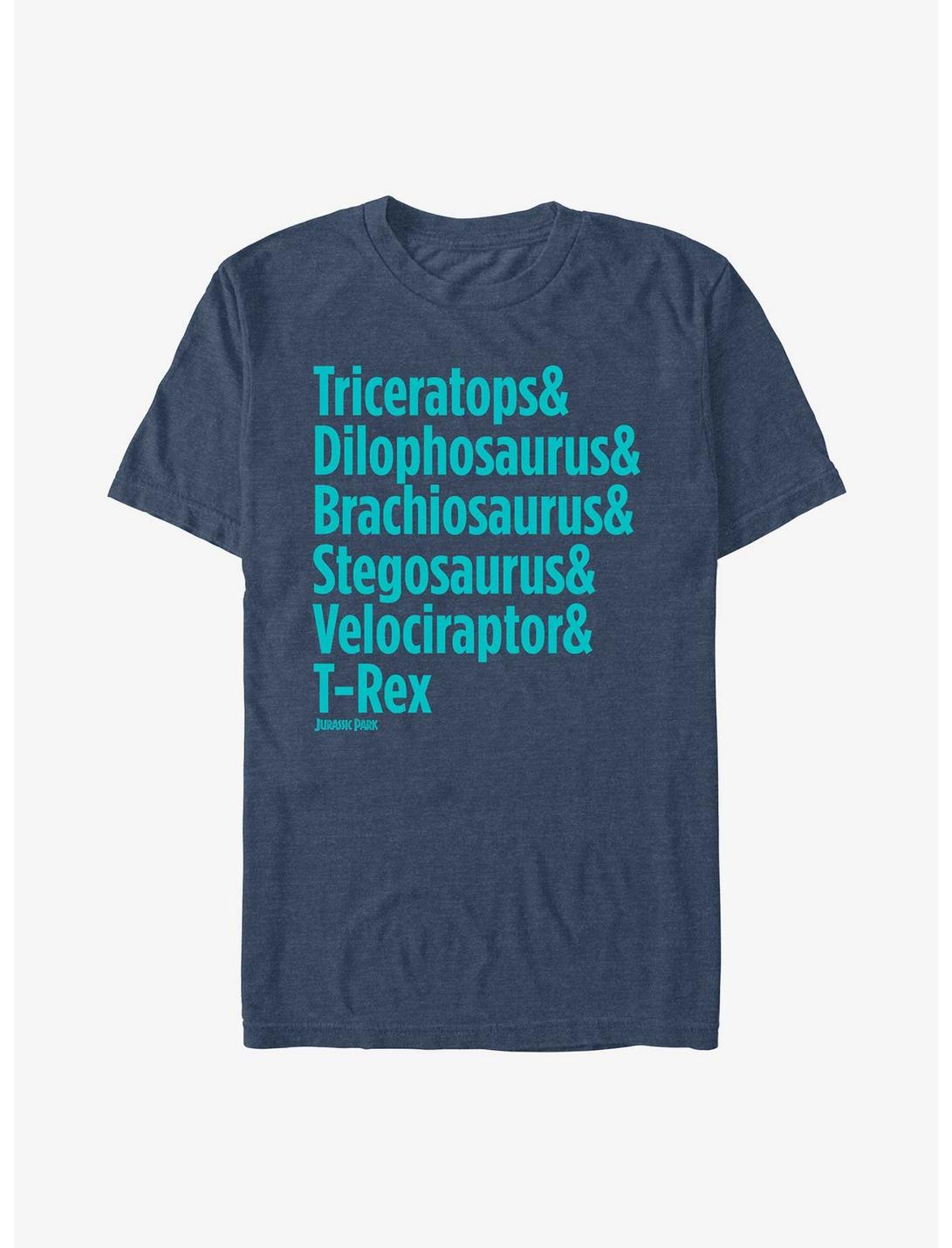 Jurassic Park Dinosaur List T-Shirt