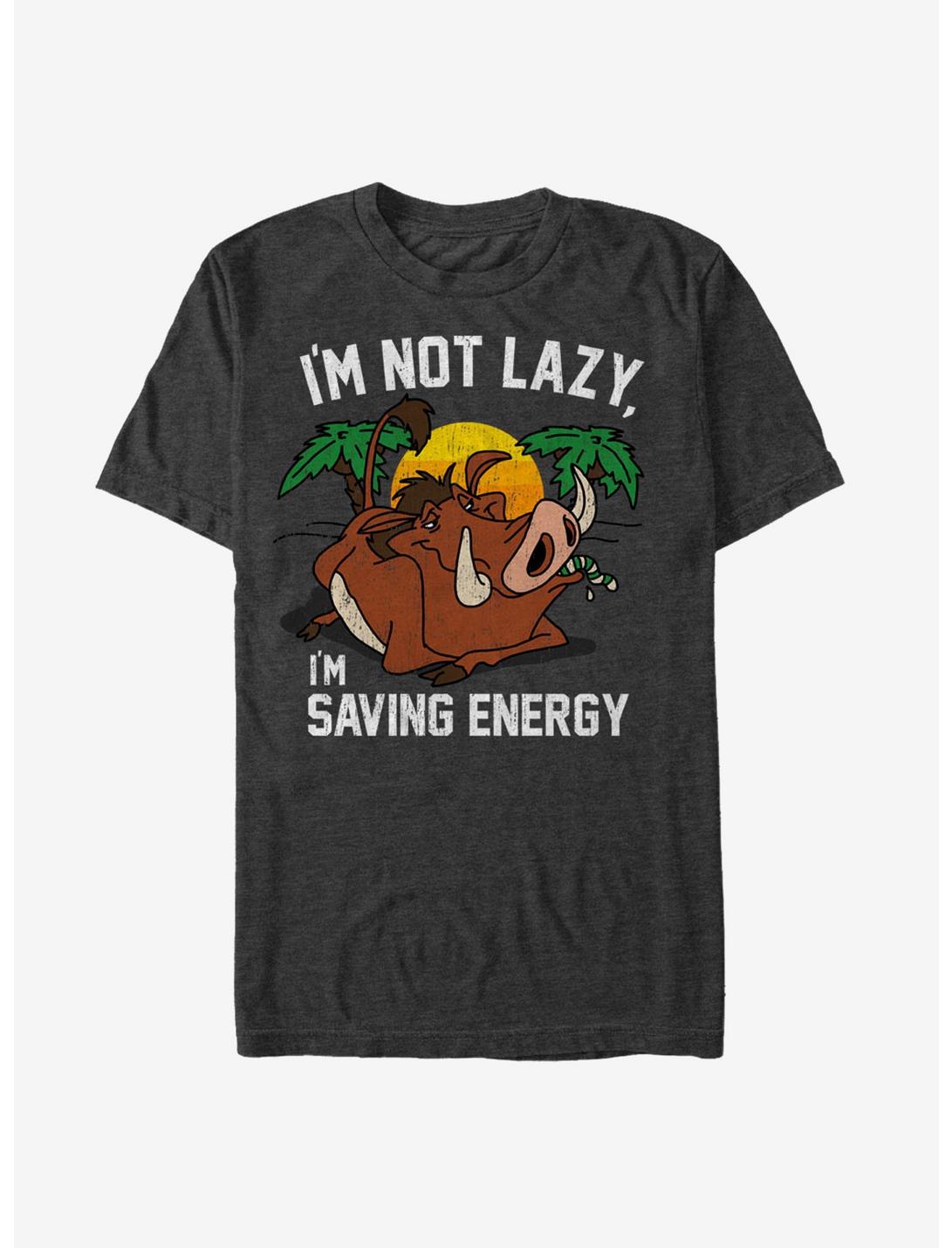 Disney The Lion King Pumbaa I'm Not Lazy I'm Saving Energy T-Shirt