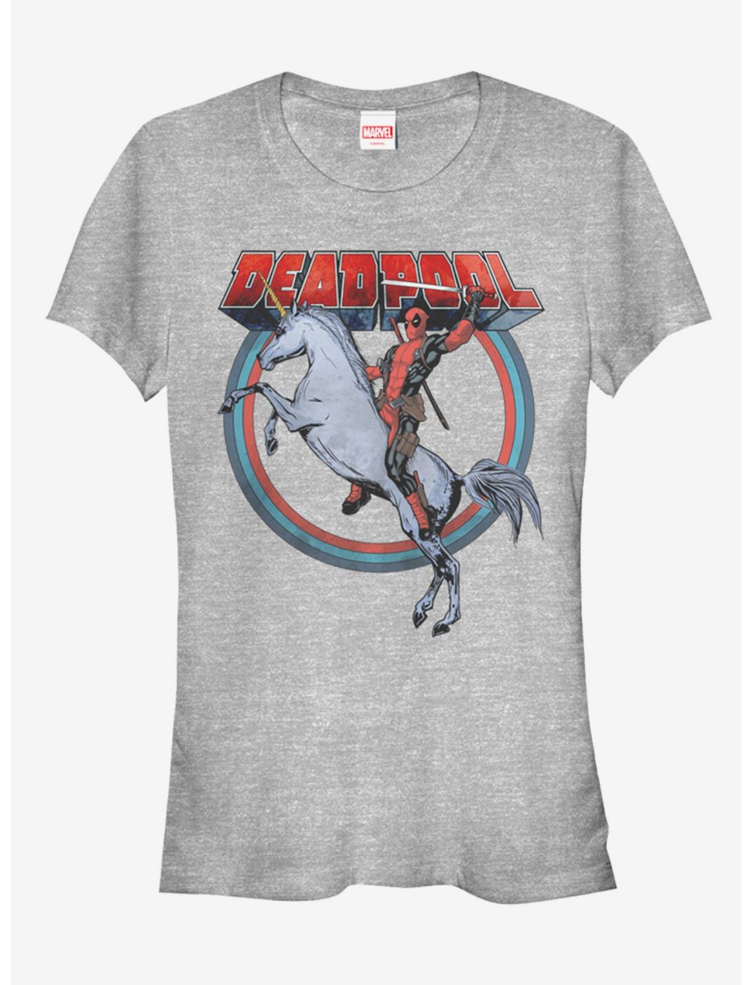 Marvel Deadpool Rides Unicorn Girls T-Shirt