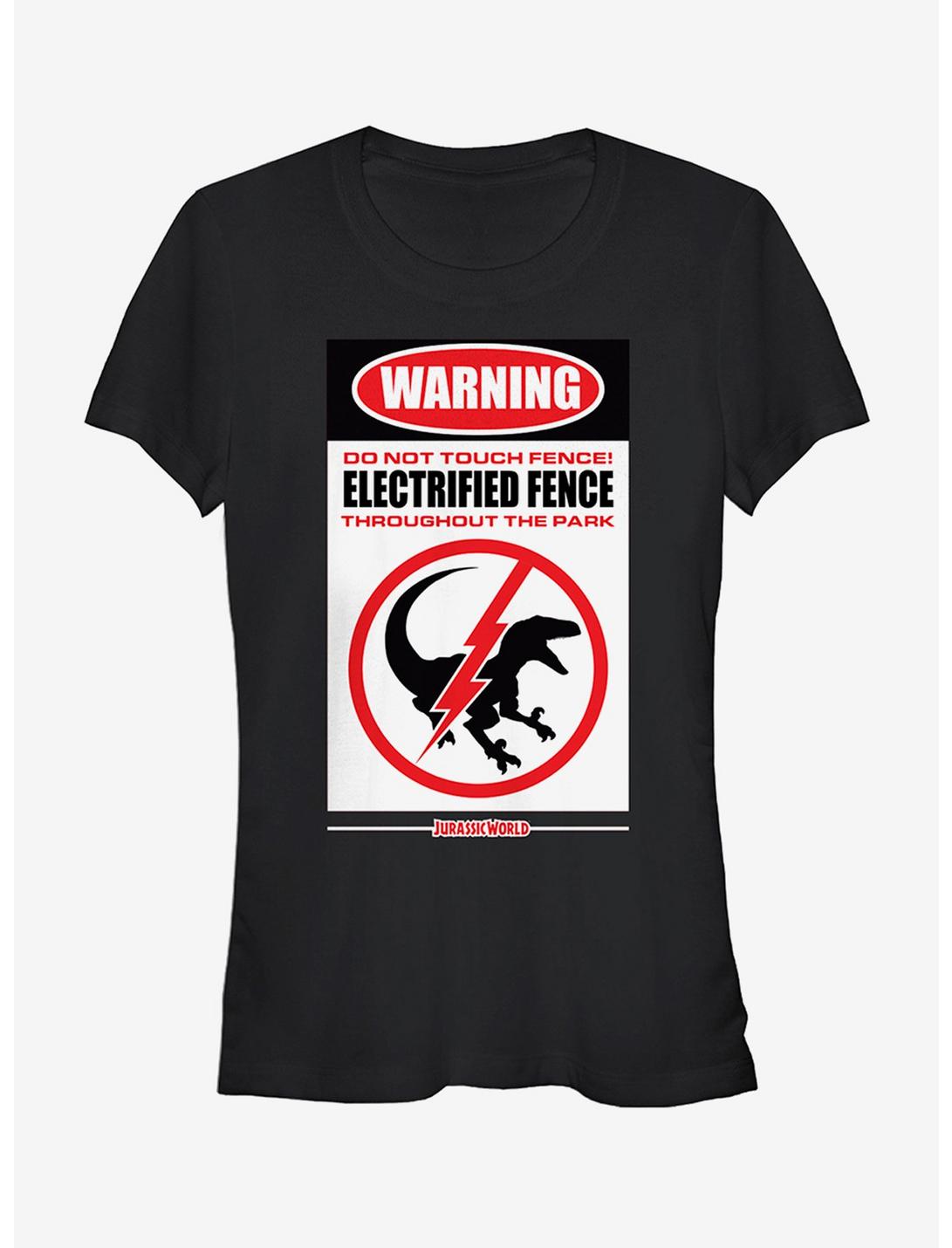Jurassic World Warning Electrified Fence Girls T-Shirt