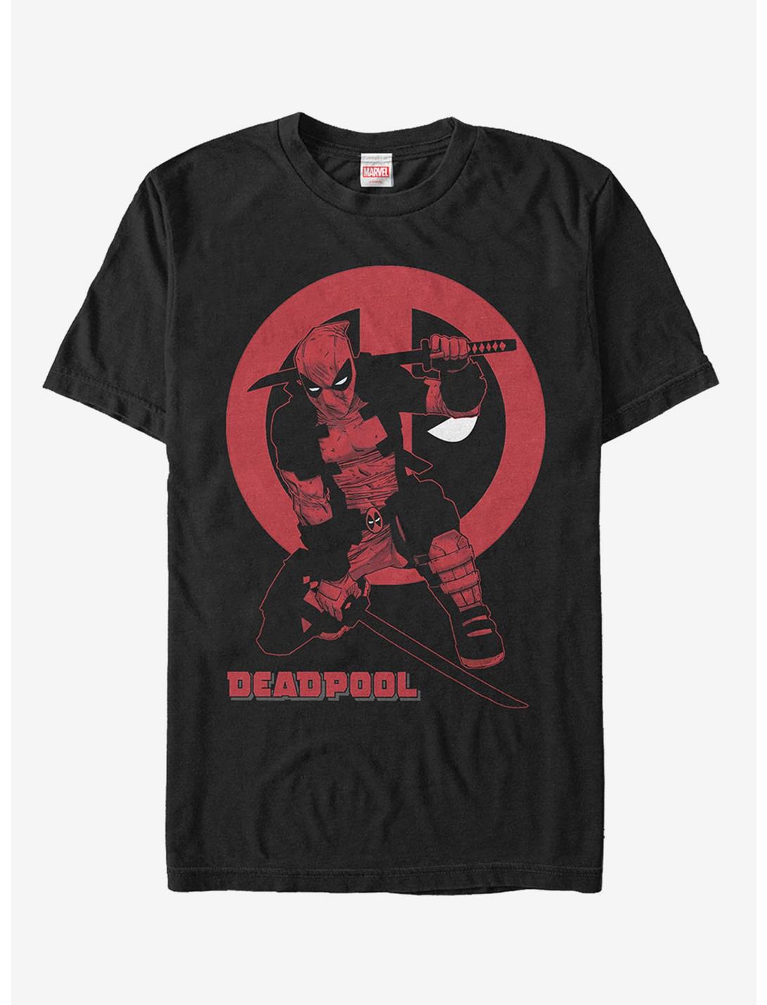 Marvel Deadpool Red Katana Sword Pose T-Shirt