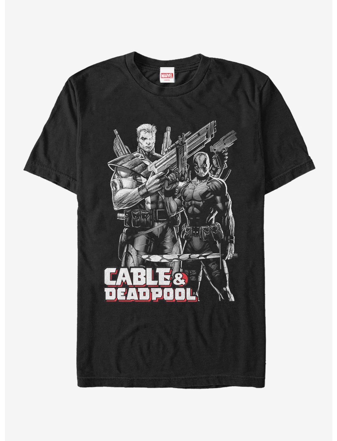Marvel Deadpool Grey-Scale Cable & Deadpool T-Shirt