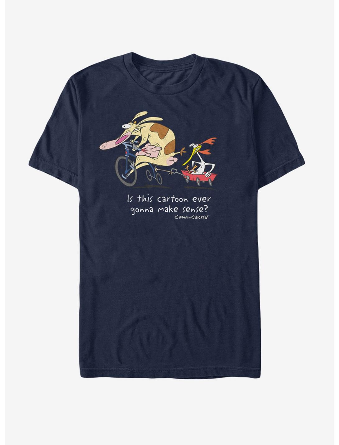 Cow and Chicken Cartoon Makes Sense T-Shirt
