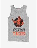 Marvel Deadpool Work Out Eat Tacos Tank