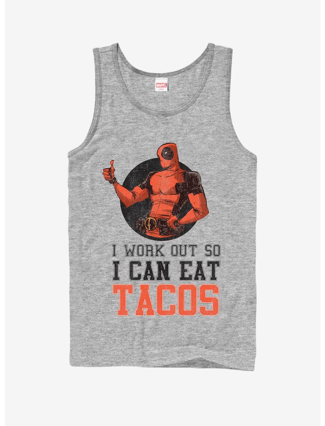 Marvel Deadpool Work Out Eat Tacos Tank