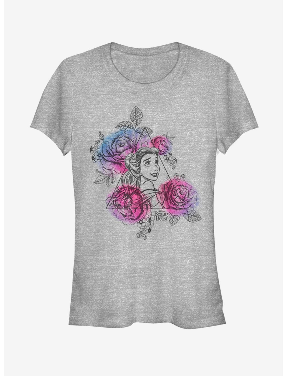 Disney Beauty And The Beast Belle Roses Triangle Girls T-Shirt