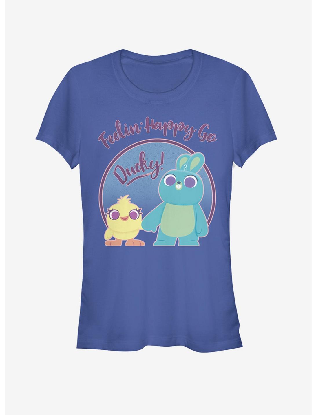 Disney Pixar Toy Story 4 Ducky Bunny Pastel Girls Royal Blue T-Shirt