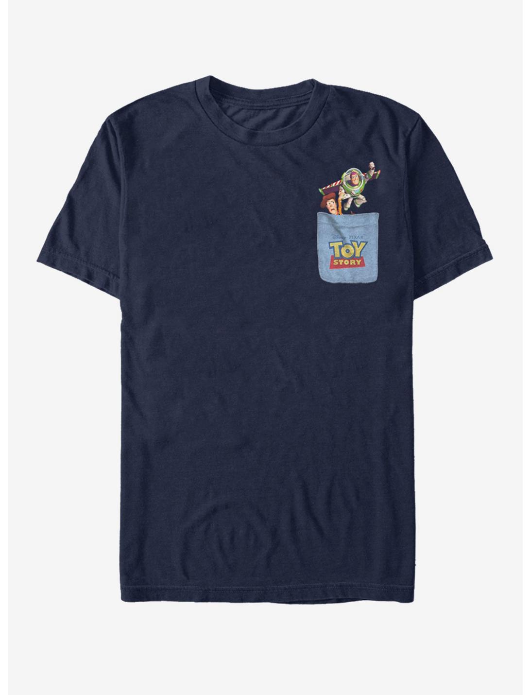 Disney Pixar Toy Story Buzz Woody Faux Pocket T-Shirt