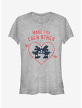 Disney Mickey Mouse & Minnie Mouse Heart Polka Dot Silhouette Girls T-Shirt