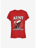 Marvel Deadpool Aunt Is On The Naughty List Holiday Girls T-Shirt