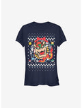 Super Mario Bowser Wreath Ugly Christmas Sweater Girls T-Shirt