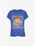 Super Mario Princess Wreath Ugly Christmas Sweater Girls T-Shirt