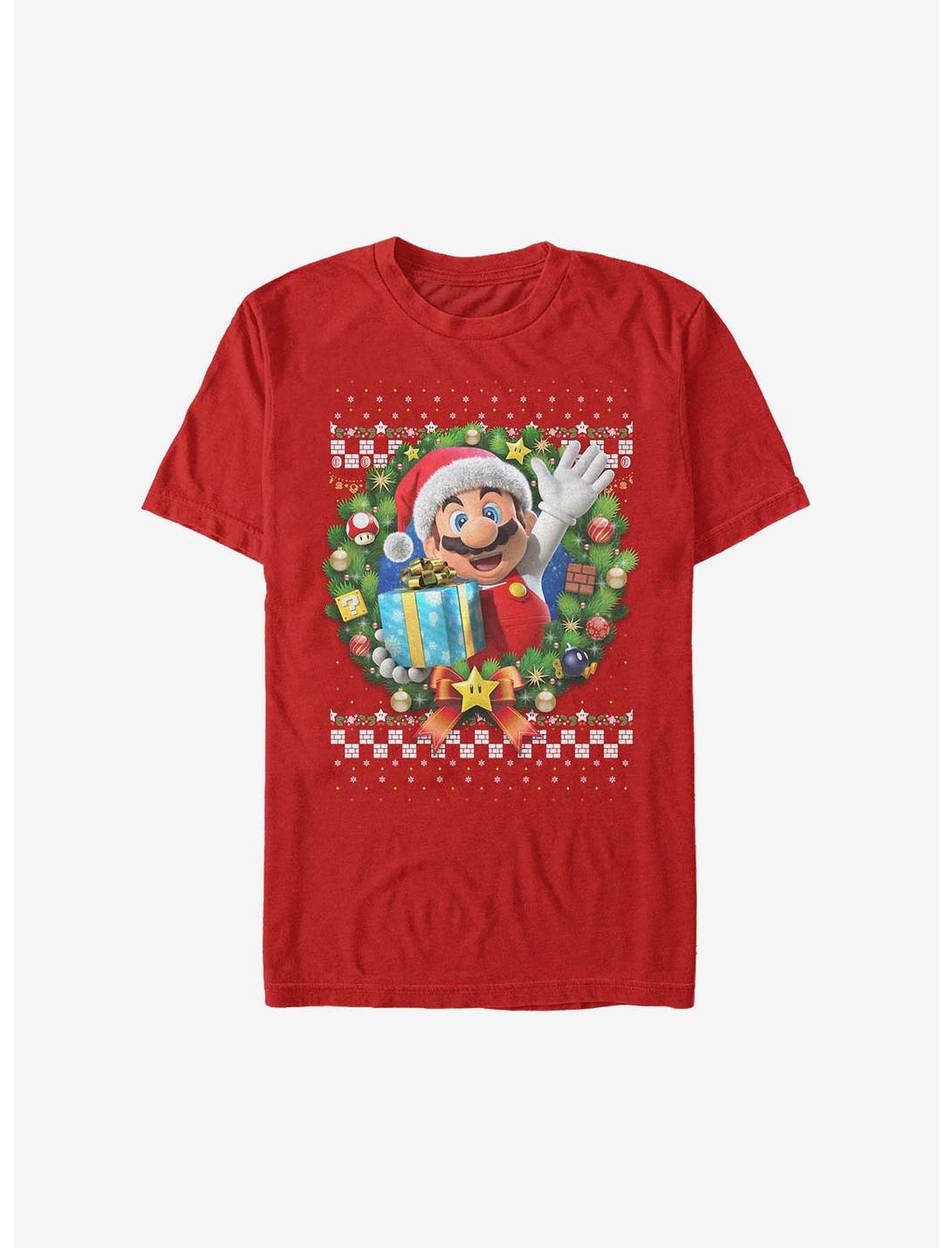 Super Mario Mario Holiday Wreath T-Shirt