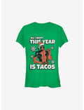 Marvel Deadpool All I Want Is Tacos Holiday Girls T-Shirt