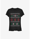 Marvel Deadpool Ugly Christmas Sweater Girls T-Shirt