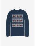 Marvel Deadpool Christmas Pattern Sweater Long-Sleeve T-Shirt