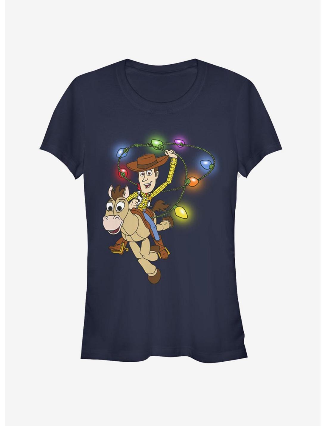 Disney Toy Story Woody Christmas Light Lasso Girls T-Shirt