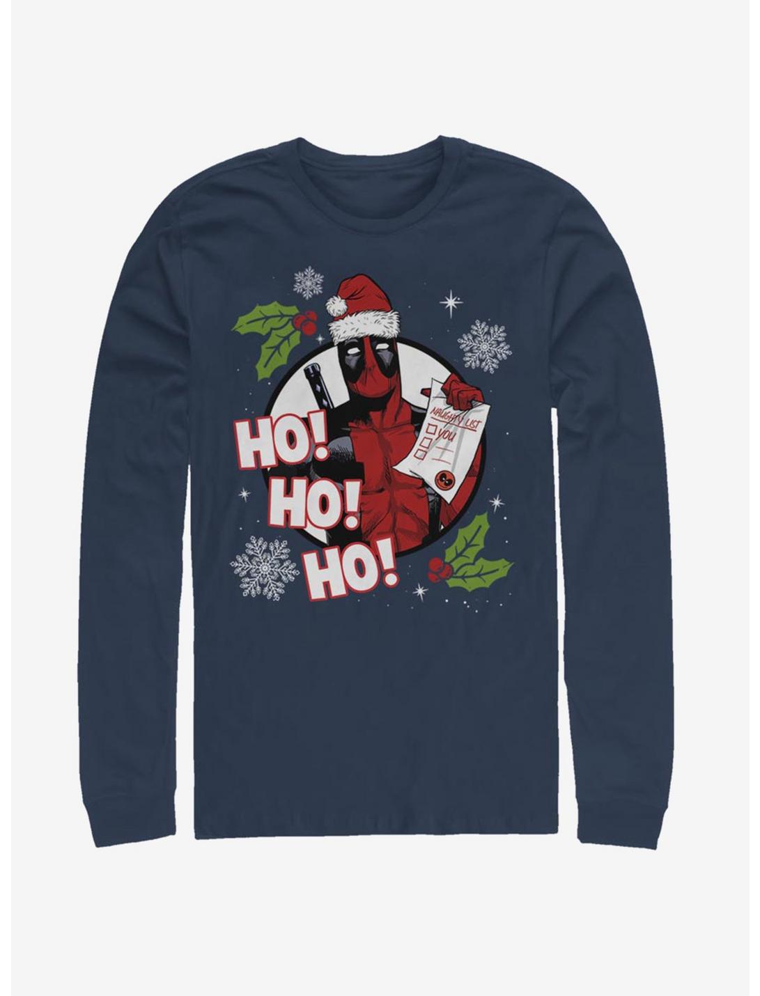 Marvel Deadpool Santa Naughty List Long-Sleve T-Shirt