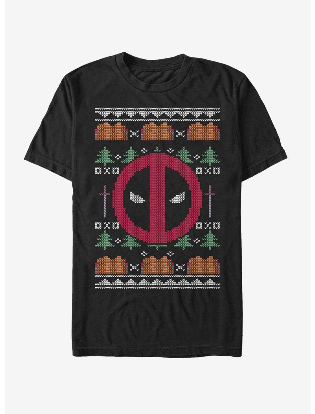 Marvel Deadpool Face Ugly Christmas T-Shirt