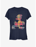Disney Donald Duck Plaid Outline Classic Girls T-Shirt