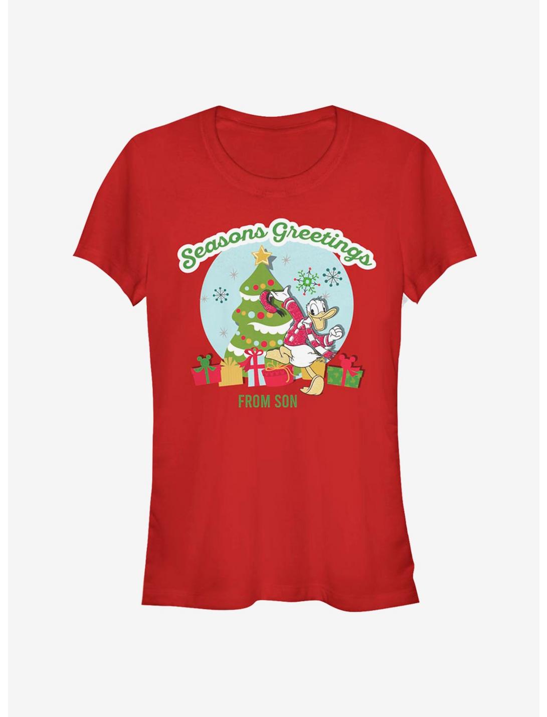 Disney Donald Duck Holiday Seasons Greetings From Son Classic Girls T-Shirt