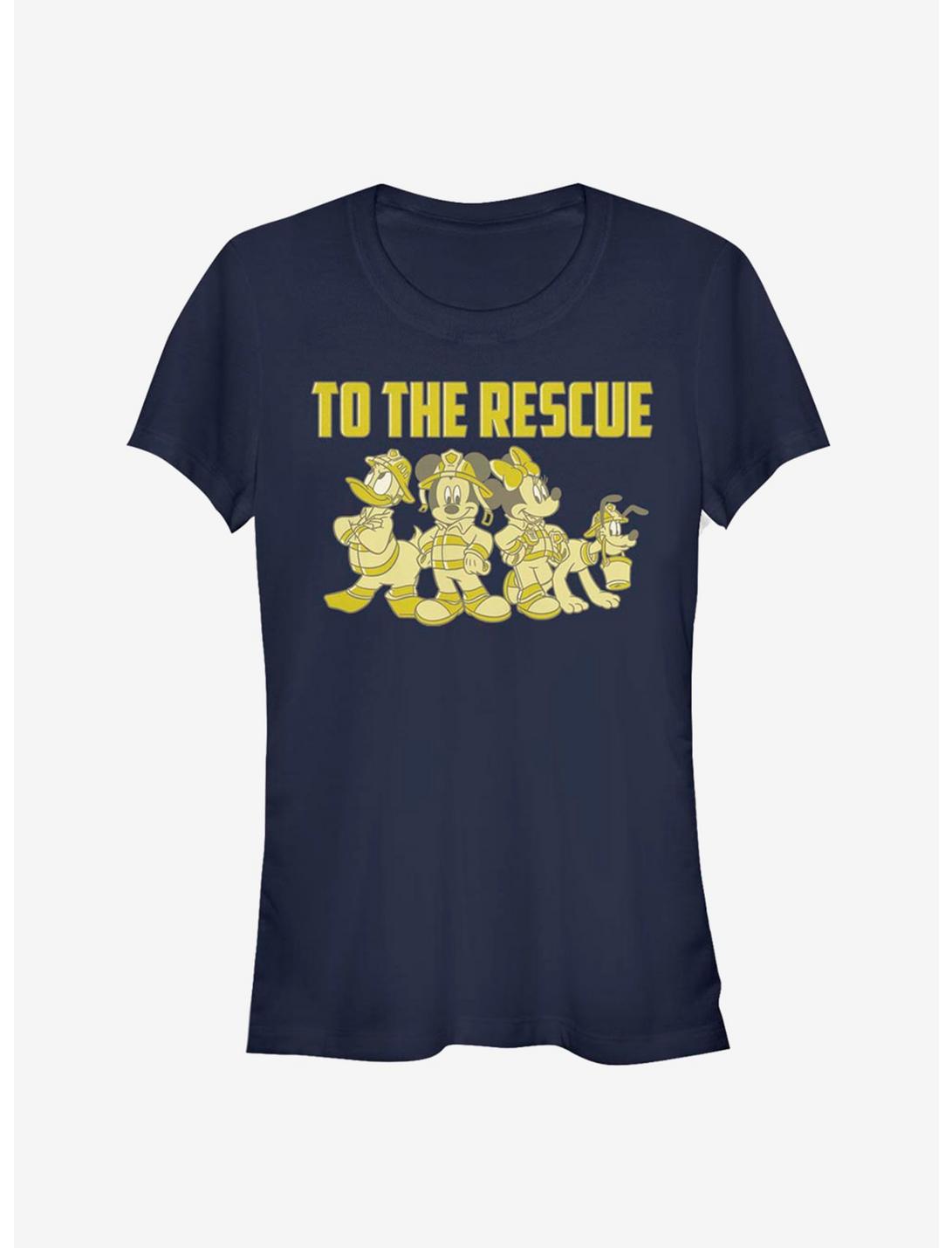 Disney Mickey Mouse Minnie Mouse Donald To The Rescue Firefighters Classic Girls T-Shirt