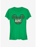 Disney Mickey Mouse Head Plaid Aunt Classic Girls T-Shirt