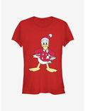 Disney Donald Duck Holiday Santa Hat Classic Girls T-Shirt