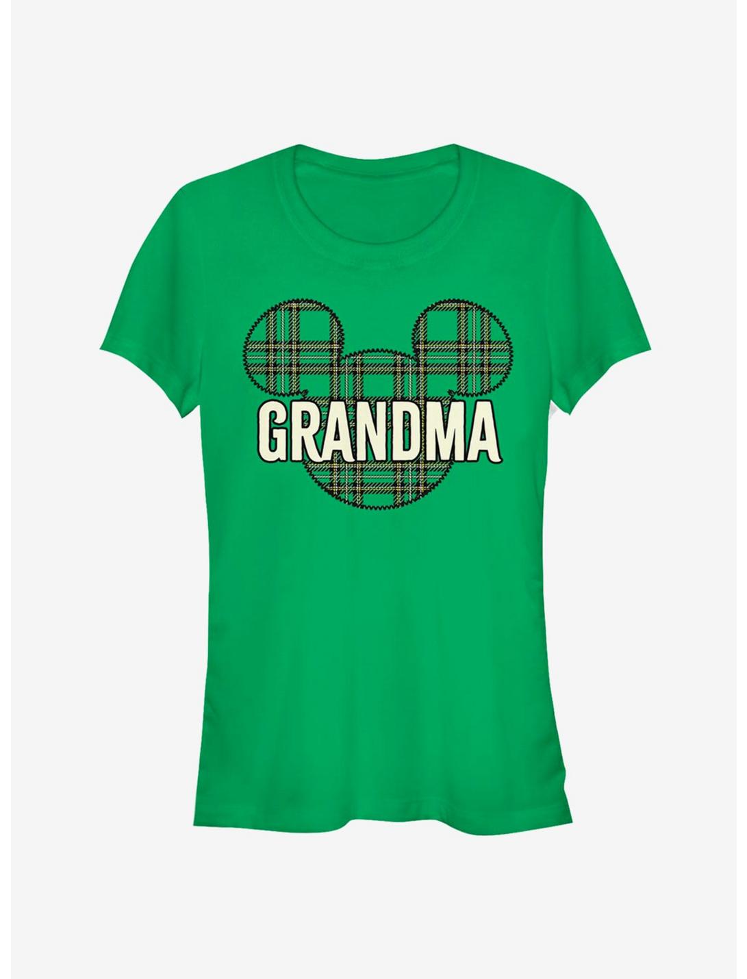 Disney Mickey Mouse Head Plaid Grandma Classic Girls T-Shirt