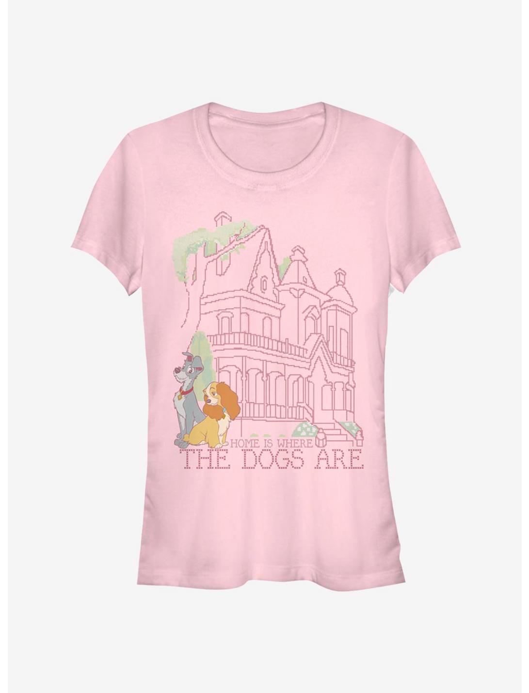 Disney Lady And The Tramp Stitch Home Is Where The Dogs Are Classic Girls T-Shirt