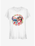 Disney Lilo & Stitch Christmas Hawaiian Floral Wreath Girls T-Shirt
