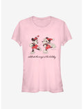 Disney Mickey Mouse & Minnie Mouse Vintage Holiday Skaters Girls T-Shirt
