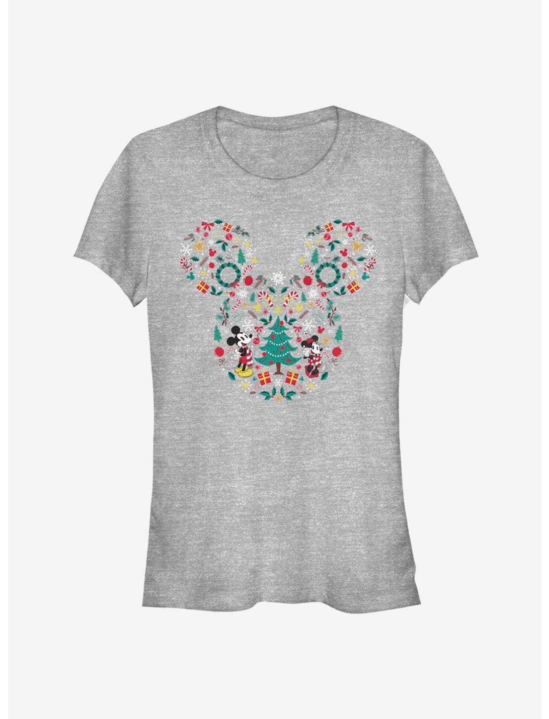 Disney Mickey Mouse Head Holiday Filled Classic Girls T-Shirt