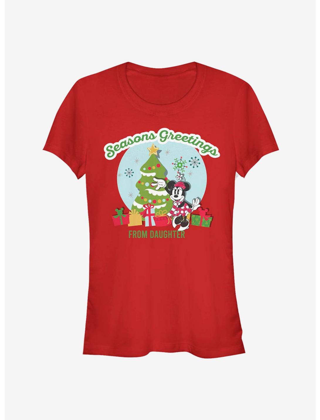 Disney Minnie Mouse Holiday Seasons Greetings From Daughter Classic Girls T-Shirt