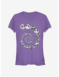Disney The Nightmare Before Christmas Jack Skellington Spiral Classic Girls T-Shirt