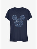 Disney Mickey Mouse Holiday Head Snowflake Outline Classic Girls T-Shirt