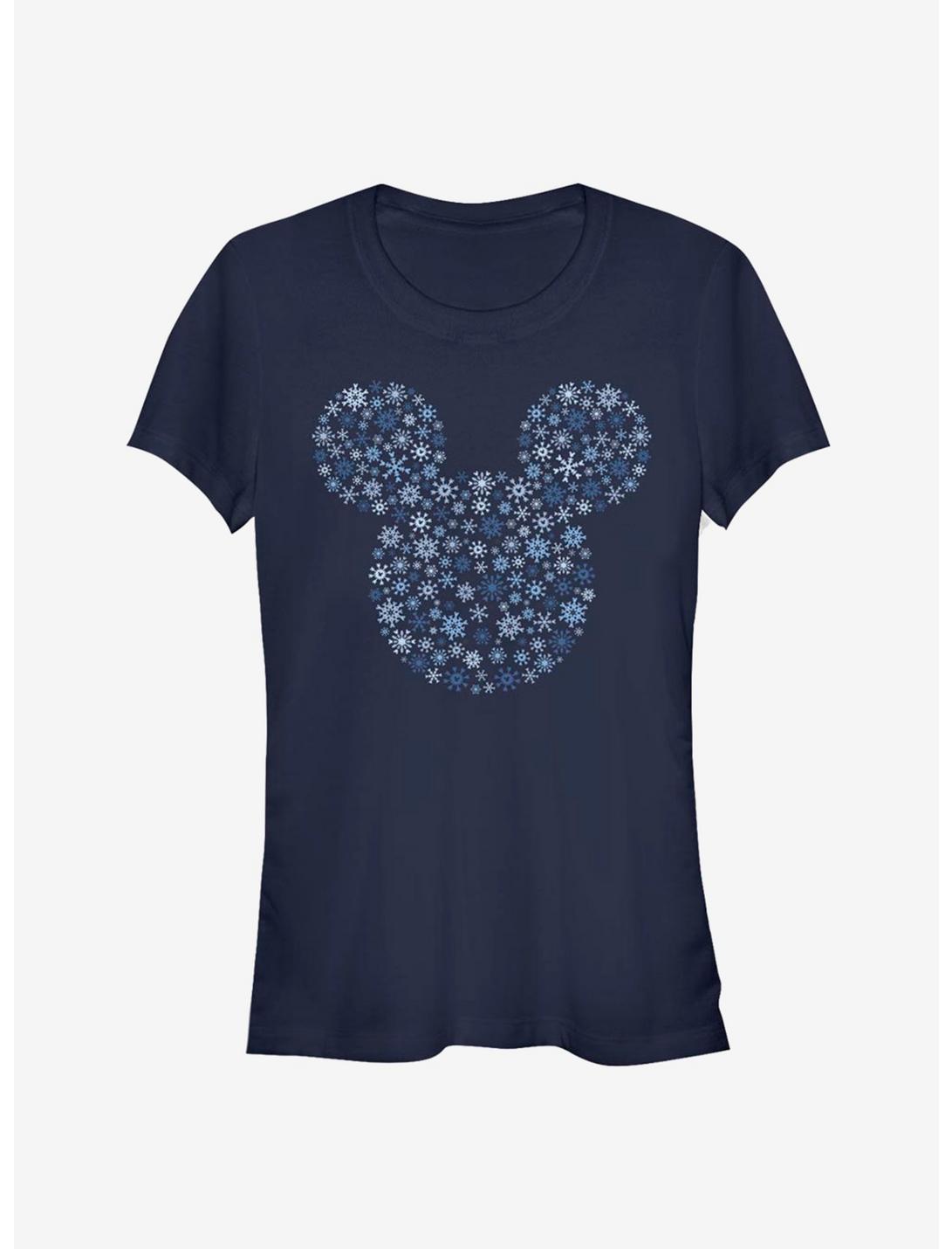 Disney Mickey Mouse Holiday Head Snowflake Outline Classic Girls T-Shirt