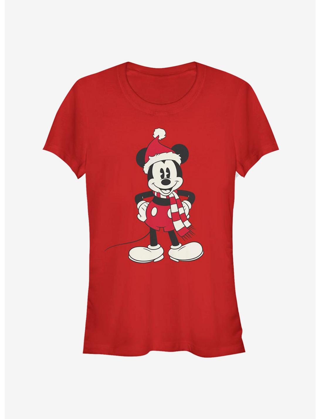 Disney Mickey Mouse Christmas Santa Hat Classic Girls T-Shirt