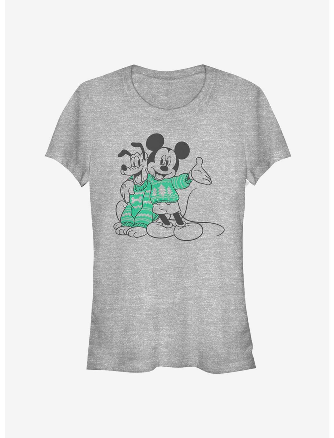 Disney Mickey Mouse & Pluto Matching Holiday Sweaters Girls T-Shirt