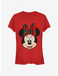 Disney Minnie Mouse Plaid Holiday Bow Classic Girls T-Shirt