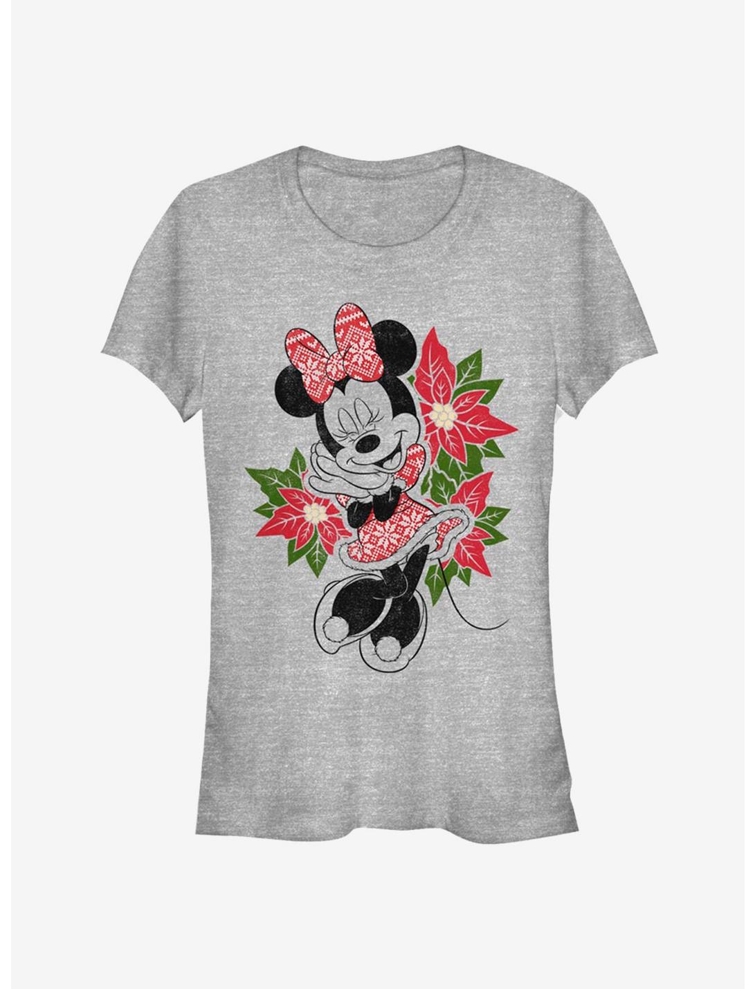 Disney Minnie Mouse Holiday Poinsettia Classic Girls T-Shirt