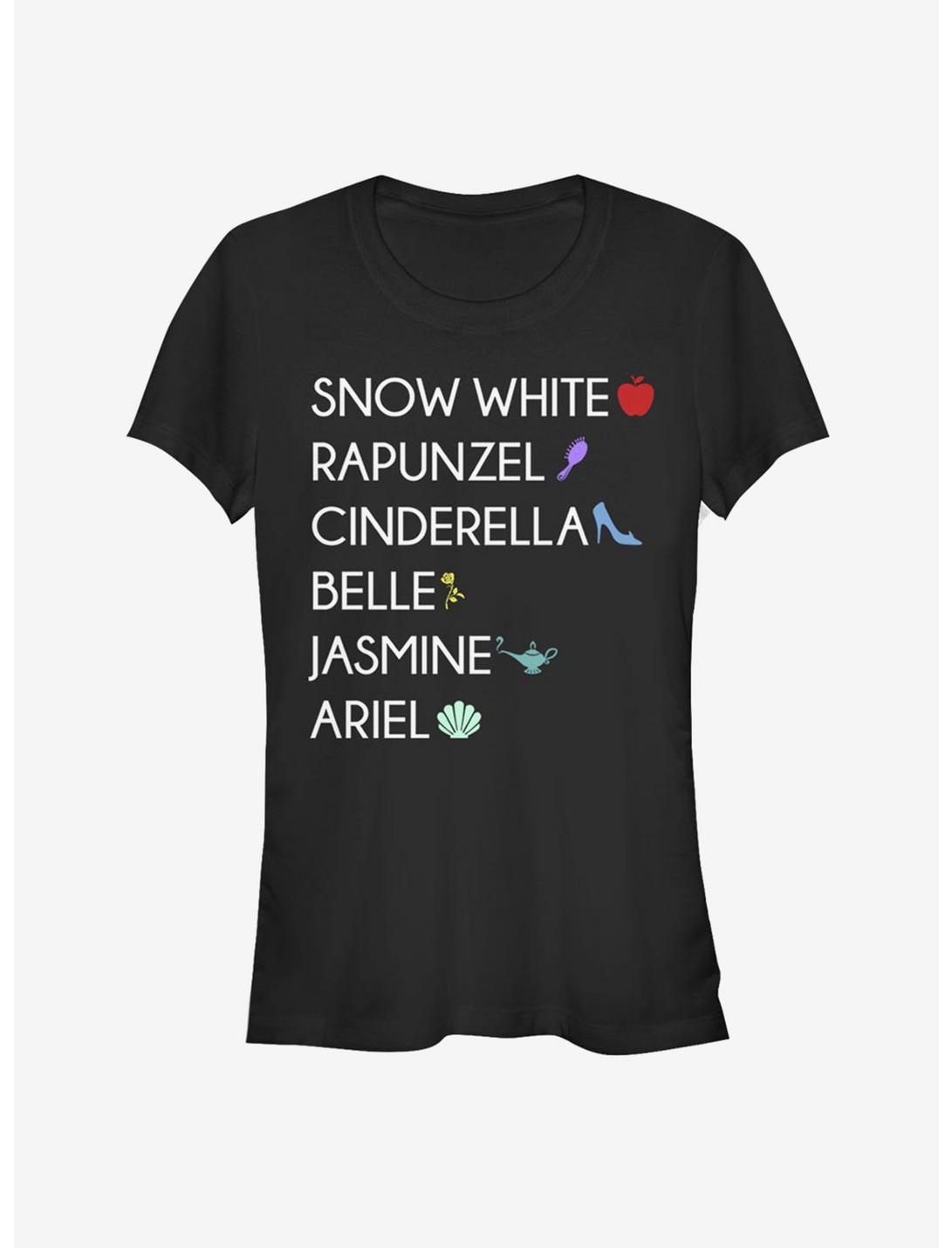 Disney Princess Classic Princess List Girls T-Shirt