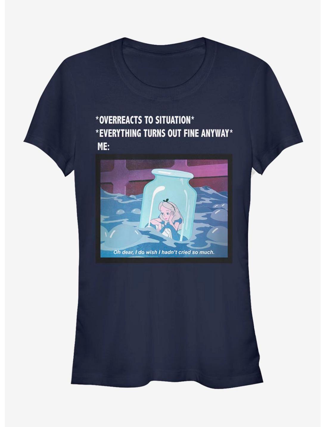 Disney Alice In Wonderland Anxiety Meme Girls T-Shirt