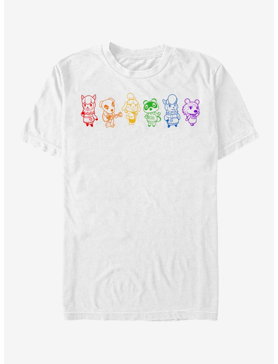 Nintendo Animal Crossing Line Art Rainbow Heavyweight T-Shirt
