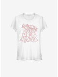 Disney Lady And The Tramp Lady Tramp Lineart Girls T-Shirt
