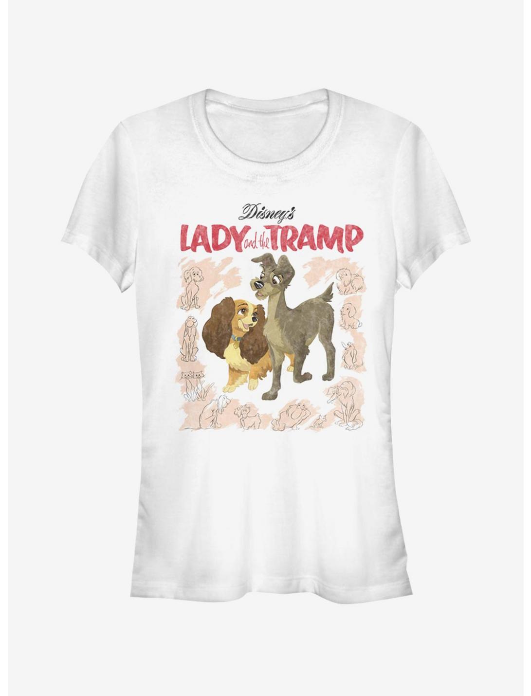 Disney Lady And The Tramp Vintage Cover Girls T-Shirt